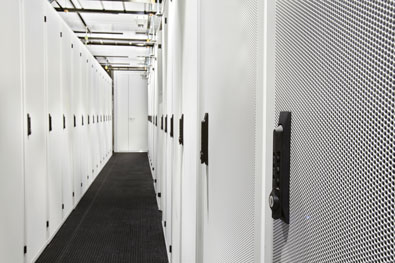 modular data center - interior cabinets angle
